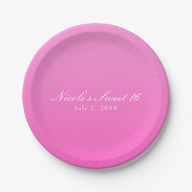 Shade of Pink Simple Minimalism Pappteller (Vorderseite)