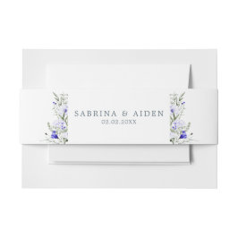 Shade of Royal Blue Elfenbein Blumenhochzeit Einladungsbanderole