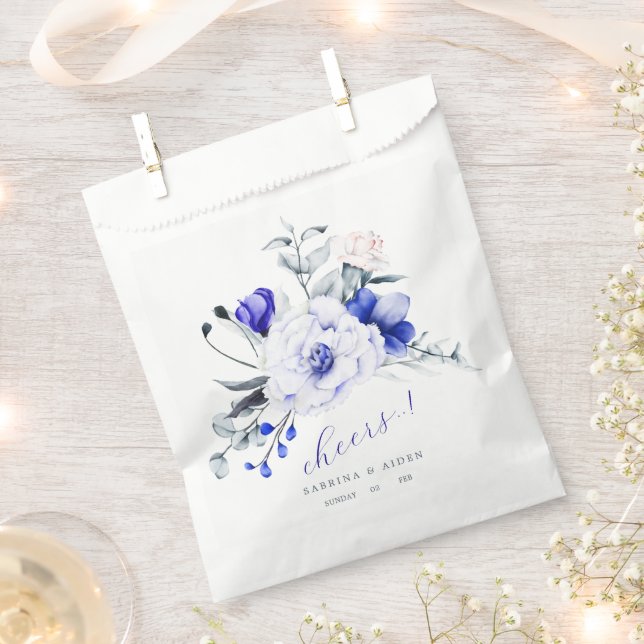 Shade of Royal Blue Elfenbein Blumenhochzeit Geschenktütchen (Ausgeschnitten)
