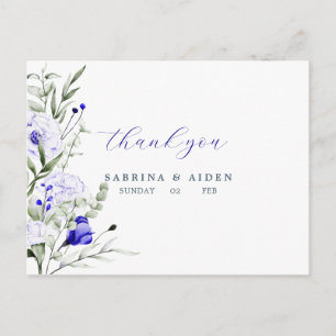 Shade of Royal Blue Ivory Blumenhochzeit Vielen Da Postkarte