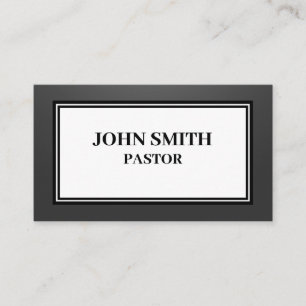 SHADED Church Pastor Black and White Business Card Visitenkarte