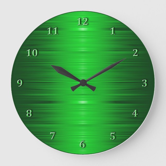 Shaded Emerald Green Wall Clock Große Wanduhr (Vorderseite)