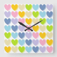 Shaded Pastel Rainbow Hearts