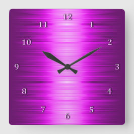 Shaded Red Raspberry Amethyst Square Wall Clock Quadratische Wanduhr