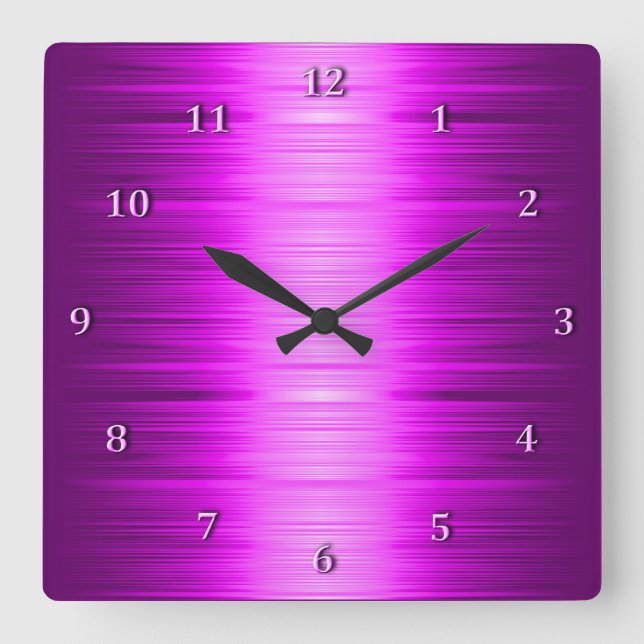 Shaded Red Raspberry Amethyst Square Wall Clock Quadratische Wanduhr (Vorderseite)