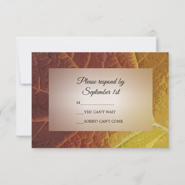 Shades des Herbstleaf Wedding RSVP Response Card (Vorderseite)