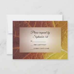 Shades des Herbstleaf Wedding RSVP Response Card Karte