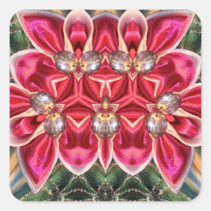 ~ Shades Green, Silver, Pink ~ Quadratischer Aufkleber