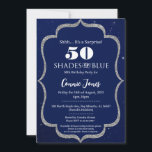 Shades of Blue Birthday Einladung<br><div class="desc">Diese elegante blau-goldene Einladung ist für eine blaue Geburtstagsparty in den Tönen. Sie können die Einladung in jedem Alter ändern.</div>