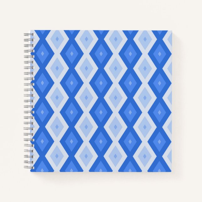 Shades of blue diamond pattern notizbuch (Vorderseite)