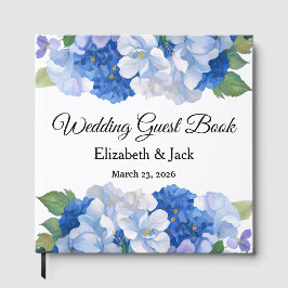Shades of Blue Florals Gästebuch