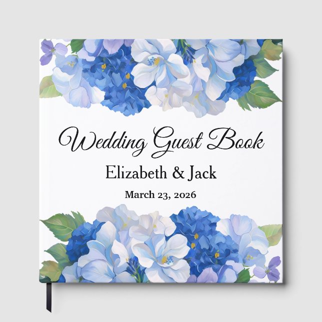 Shades of Blue Florals Gästebuch (Vorderseite)