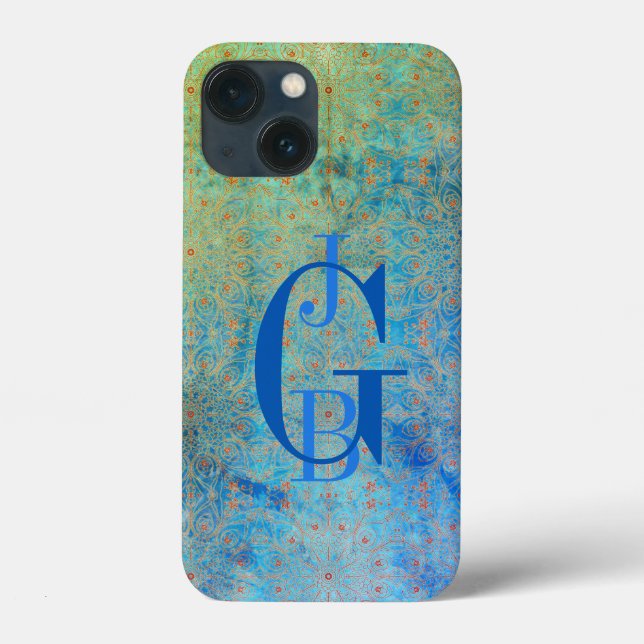 Shades of Blue Green Ombre Case-Mate iPhone Hülle (Rückseite)