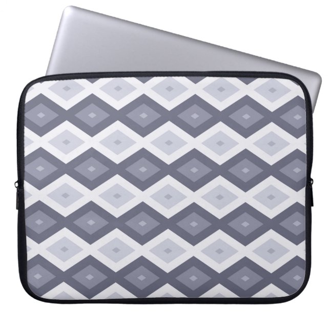 Shades of blue grey diamond pattern laptopschutzhülle (Vorderseite)