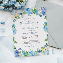 Shades of Blue Hydrangeas Pastel Floral Wedding