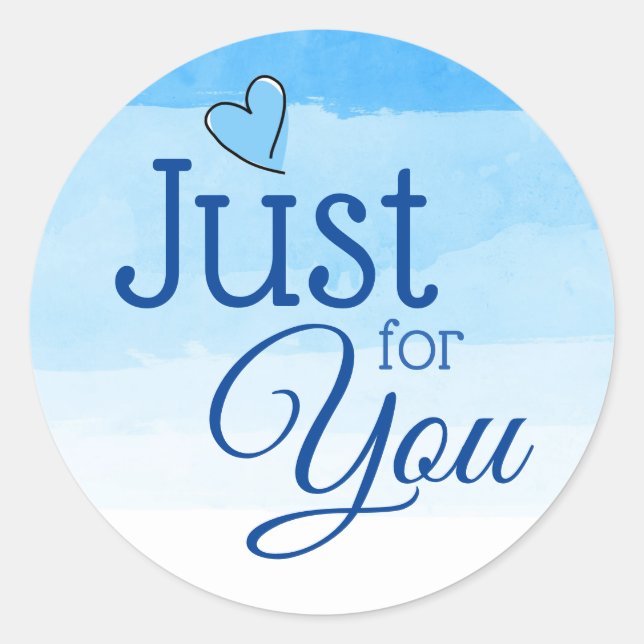 Shades of Blue Just for You Gift Stickers (Vorderseite)