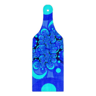 Shades of Blue Modern Abstrakt Fraktal Art Schneidebrett