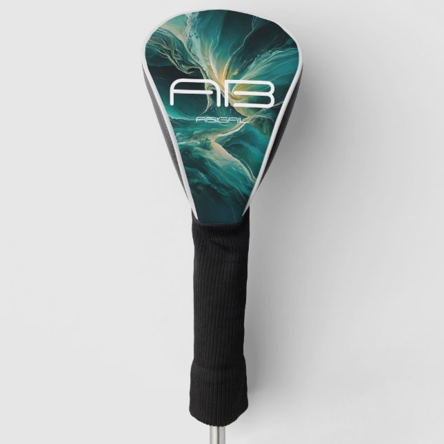 Shades of Blue: Ocean Dreams Personalizable Golf Headcover (Vorderseite)