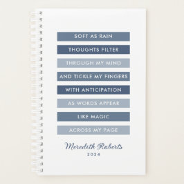 Shades of Blue Poem for Writers Personalisiert Planer