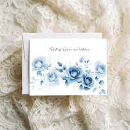 Shades of Blue Roses Vintage Floral Design Karte