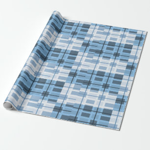 Shades of Blue Sophisticated Geometric Pattern Geschenkpapier