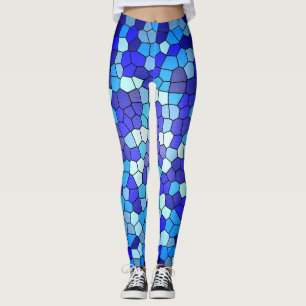 Shades of Blue Stached Glass von Shirley Taylor Leggings