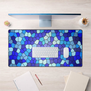 Shades of Blue Stached Glass von Shirley Taylor Schreibtischunterlage