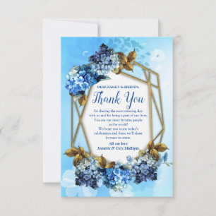 Shades of Blue Watercolor HydrangeasDanke-Karte RSVP Karte