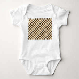 Shades of Brown Polka Dots by Shirley Taylor Baby Strampler