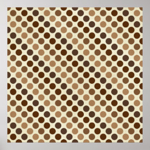 Shades of Brown Polka Dots by Shirley Taylor Poster