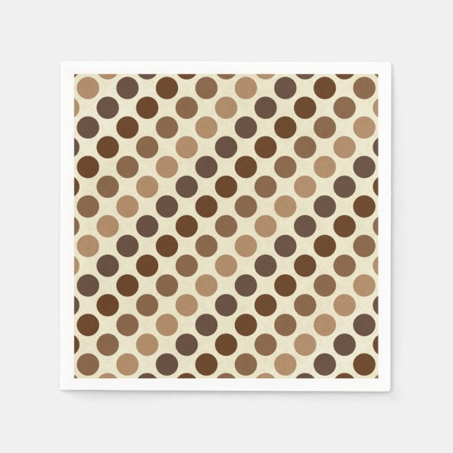 Shades of Brown Polka Dots by Shirley Taylor Serviette (Vorderseite)