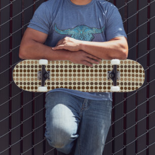 Shades of Brown Polka Dots by Shirley Taylor Skateboard