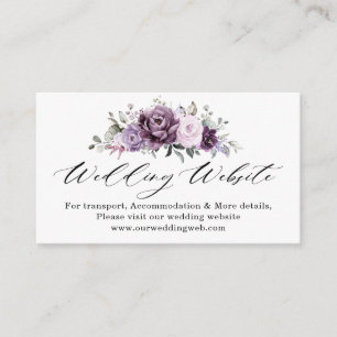 Shades of Dusty Lila Bloom Moody Wedding Website Begleitkarte