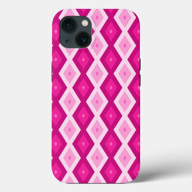 Shades of fuchsia diamond pattern Case-Mate iPhone Case-Mate iPhone Hülle (Rückseite)