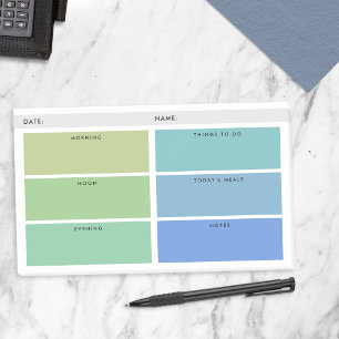 Shades of Green & Blue Daily Organiser Post-it Klebezettel