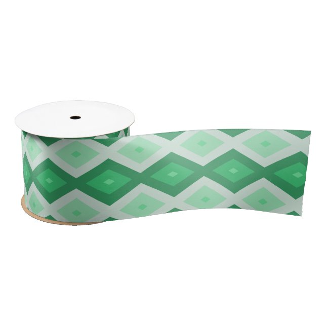 Shades of green diamond pattern satinband (Spule)