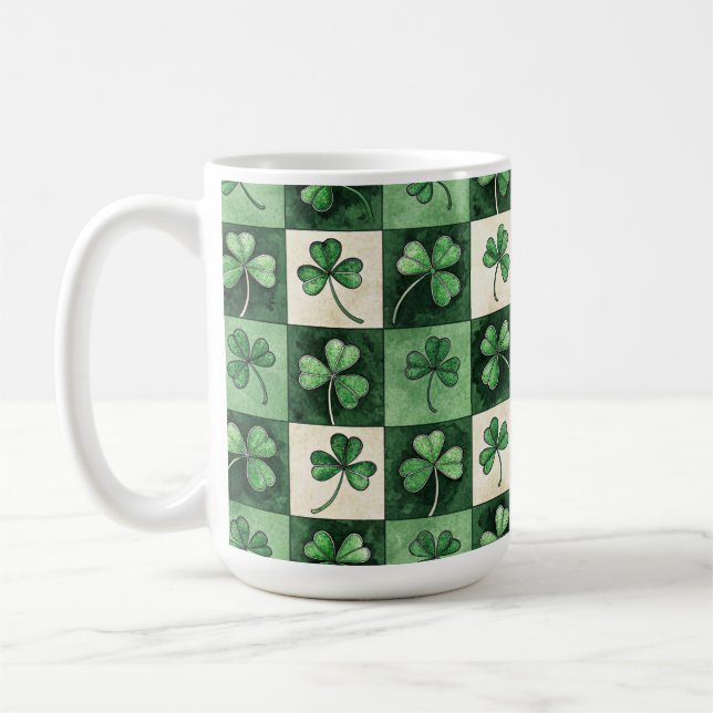 SHADES OF GREEN IRISH CELTIC SHAMROCKS  KAFFEETASSE (Links)