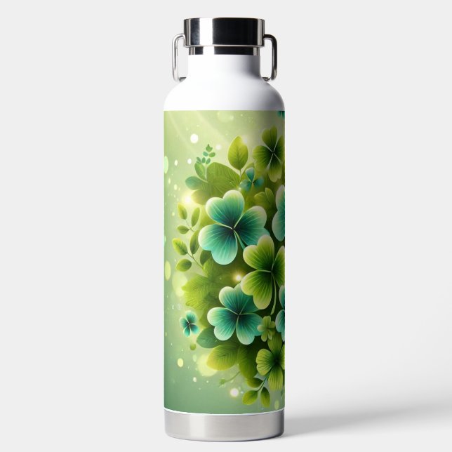 SHADES OF GREEN IRISH CELTIC SHAMROCKS TRINKFLASCHE (Vorderseite)