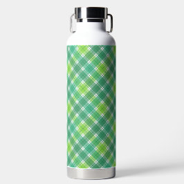 SHADES OF GREEN IRISH PLAID PATTERN TRINKFLASCHE