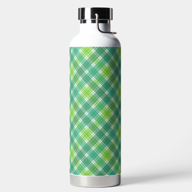 SHADES OF GREEN IRISH PLAID PATTERN TRINKFLASCHE (links)