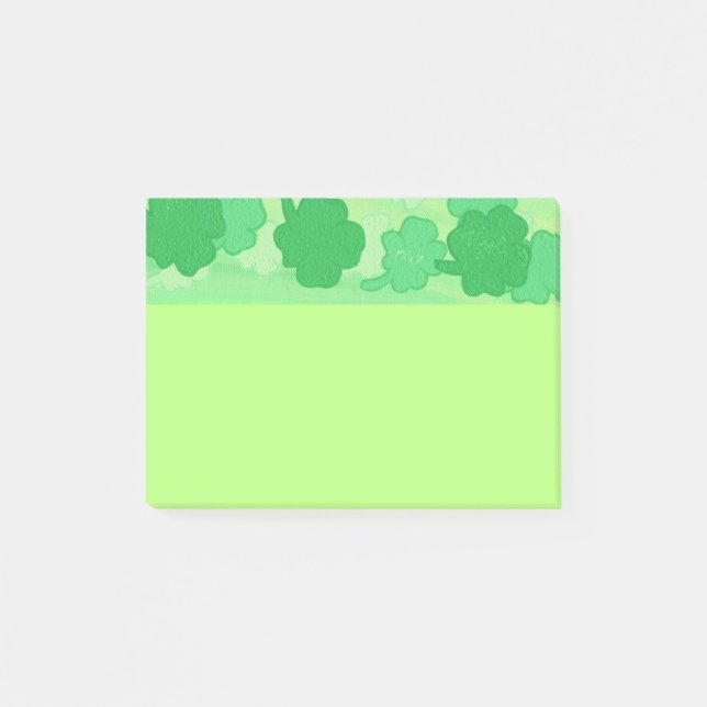 Shades of Green Kleeblatts Post It Notes Post-it Klebezettel (Vorderseite)