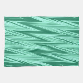 Shades of Green Zigzag Muster Geschirrtuch