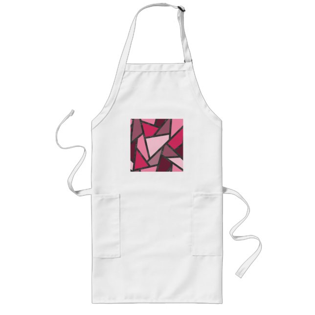 Shades of pink stained glass pattern lange schürze (Vorne)