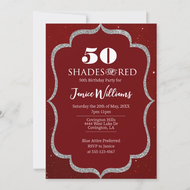 Shades of Red Birthday Invitation (Devant)