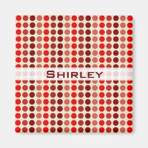 Shades of Red Polka Dots von Shirley Taylor Magnet