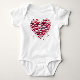 SHADES OF RED VALENTINE LOVE HEARTS BABY STRAMPLER