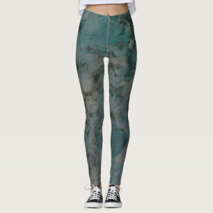 Shades von Blues Grüntöne Schwarze Leggings