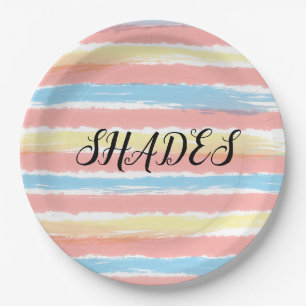 Shades Yellow Pink Blue Watercolor Pappteller