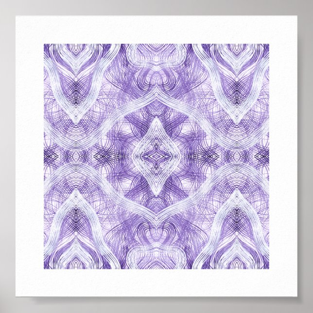 Shadow Abstract Light Purple Watercolor Art Poster (Vorne)