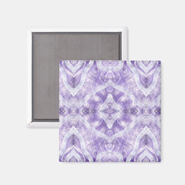 Shadow Abstract Violet Purple White Watercolor Art Magnet (Vorderseite/Rückseite)